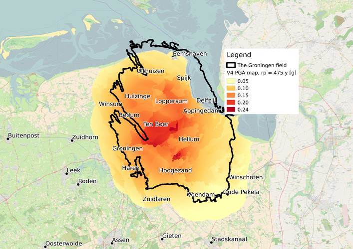 aardbevingsgebied groningen kaart Seismische hazardkaart KNMI | Nationaal Coördinator Groningen